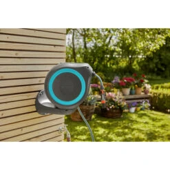 Gardena Wandslangenbox Roll-up 20 Meter Grijs Blauw -Tuingereedschap 123 1078
