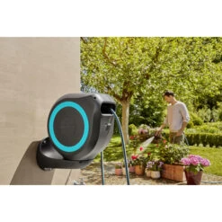 Gardena Wandslangenbox Roll-up 20 Meter Grijs Blauw -Tuingereedschap 123 1079