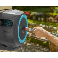 Gardena Wandslangenbox Roll-up 20 Meter Grijs Blauw -Tuingereedschap 123 1080