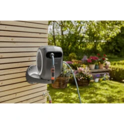 Gardena Wandslangenbox Roll Up 15 Grijs/wit Meter Incl. Tuinspuit -Tuingereedschap 123 738